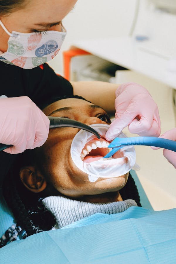 image of a person during dental cleaning